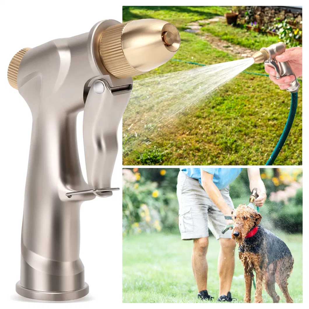 4 Patterns Garden Hose Nozzle Sprayer Metal Heavy Duty Water Hose Nozzle